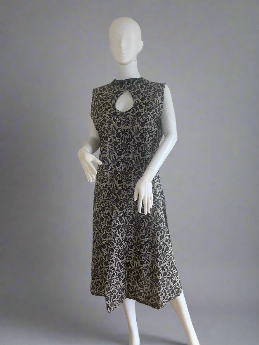 Black printed dress