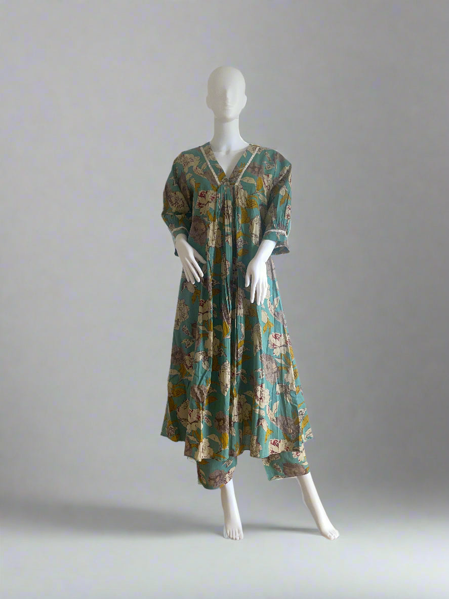 Printed Cotton Kurtha Set