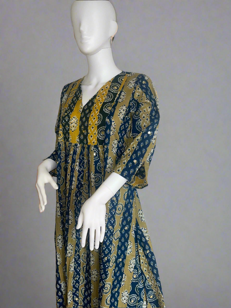 Printed Ajrak top