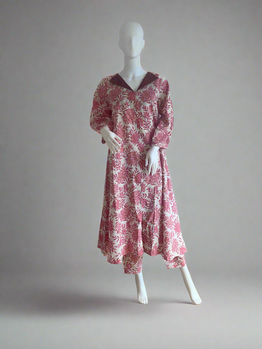2 piece co-ord Double collared kurtha