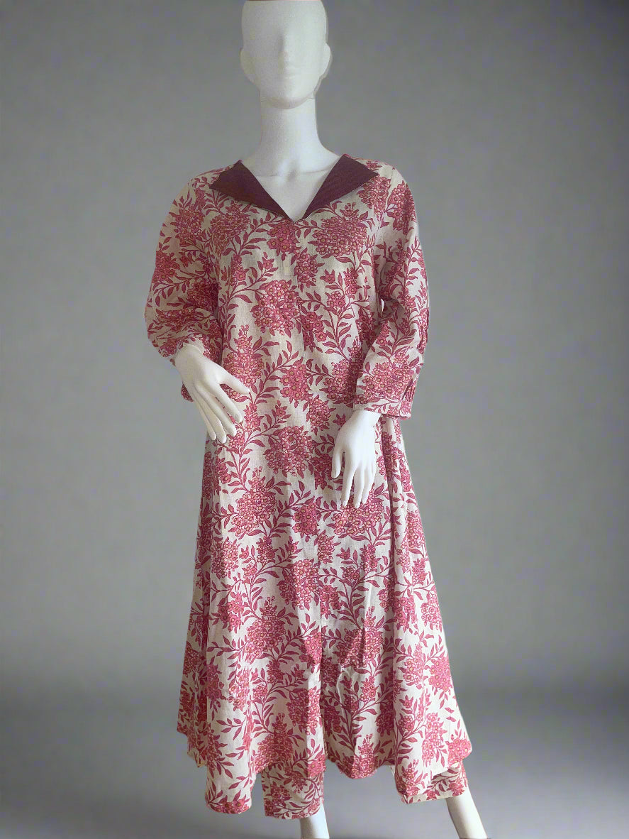 2 piece co-ord Double collared kurtha
