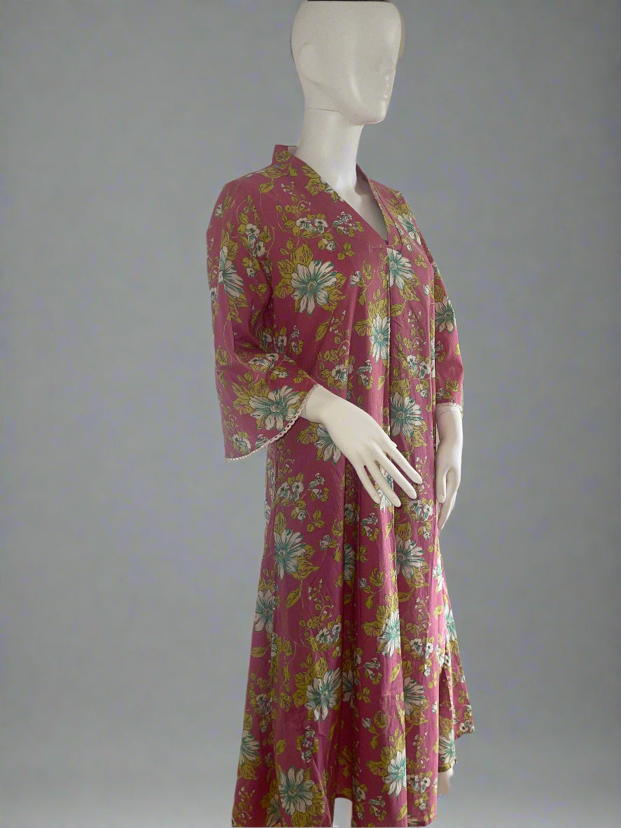 V neck kurtha co-ord set