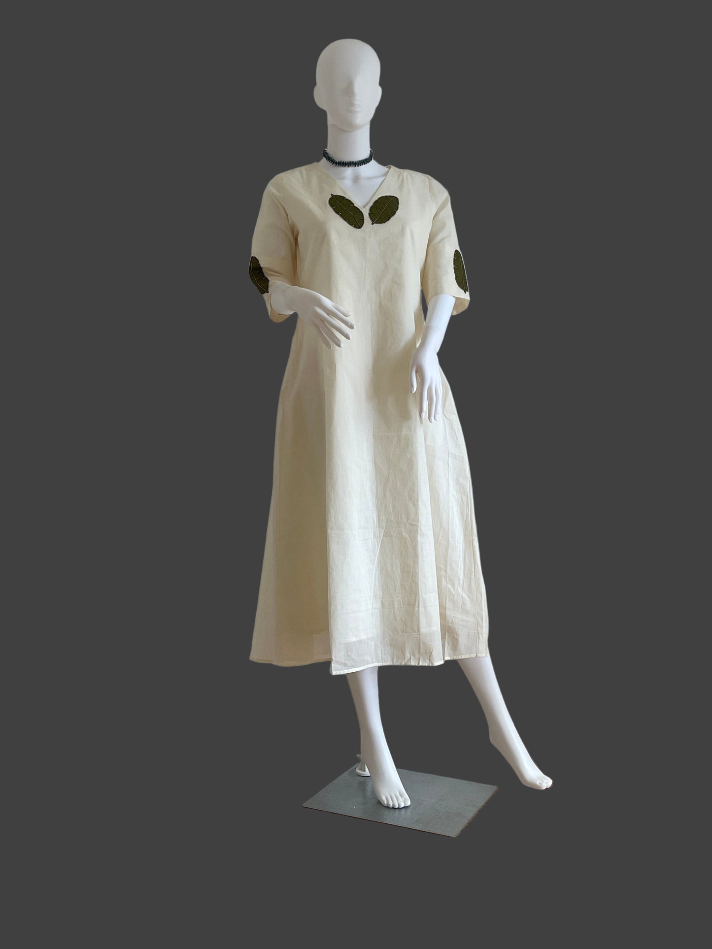 A line dress- green floral