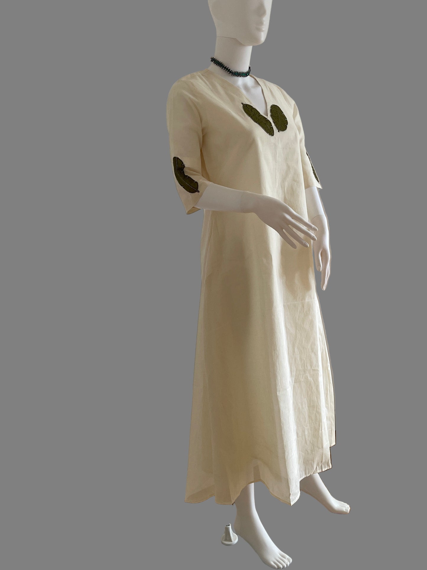 A line dress- green floral