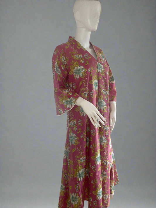 V neck kurtha co-ord set