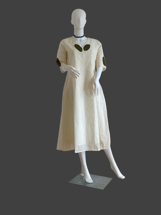 A line dress- green floral